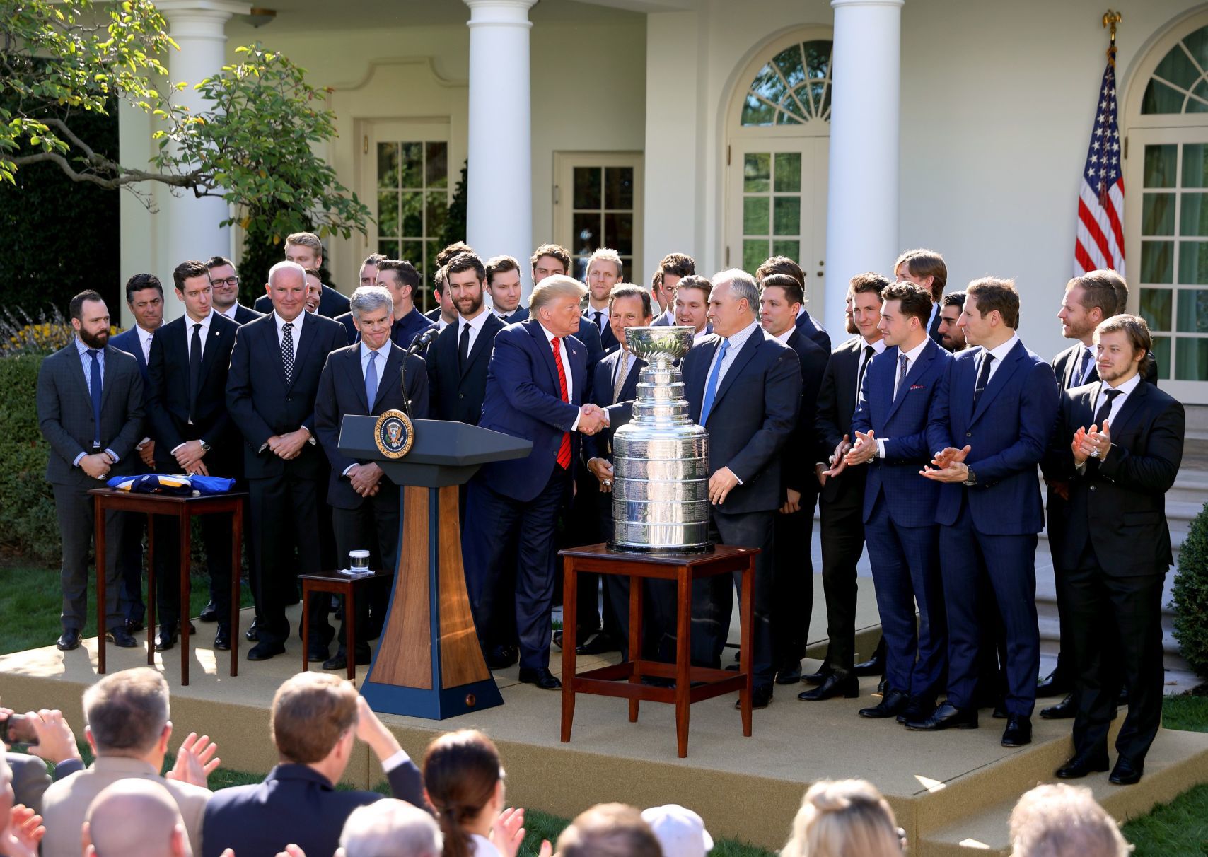 St. Louis Blues visit President Trump at White House with Stanley Cup